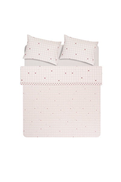 Puffy Eftelya Double Polycotton Duvet Cover Set - Beige