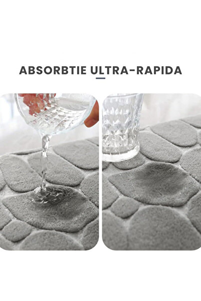 Zippi Anti-slip bath mat, polyester and memory foam, quick drying, size 60 x 40 cm, Grey