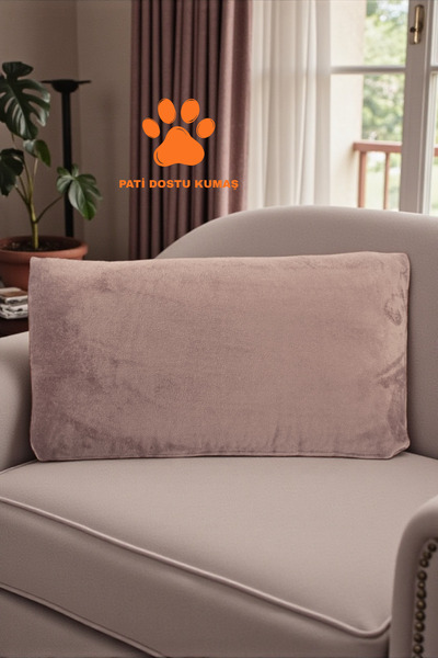 AYPETEKS Pati Dostu Kırlent Kılıfı - Gül Kurusu Rengi Koltuk Sırt Minder Kılıfı -Büyük Sırt Kırlent Kılıfı