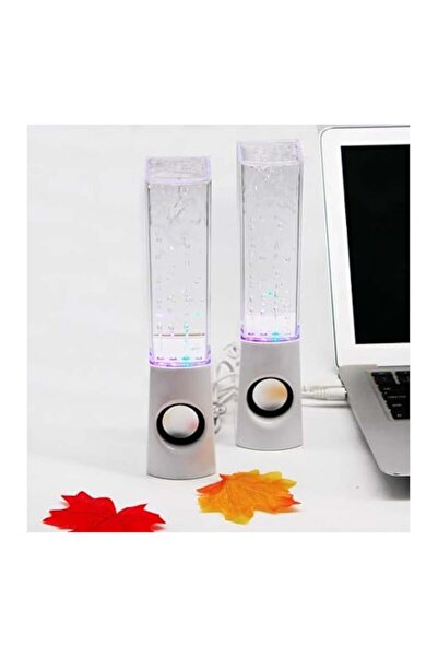 OEM Audio speaker with colorful LEDs and dancing fountain, white