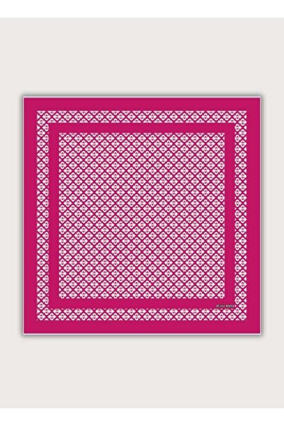 POZİTİF MRK Balance Collection Ottoman Geometric Patterned Twill Satin Neck Bandana Scarf