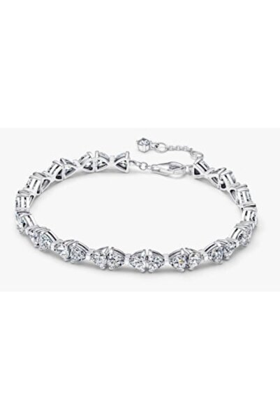 Pandora 925 Silver Zirconia Bow Chain Bracelet - 18cm
