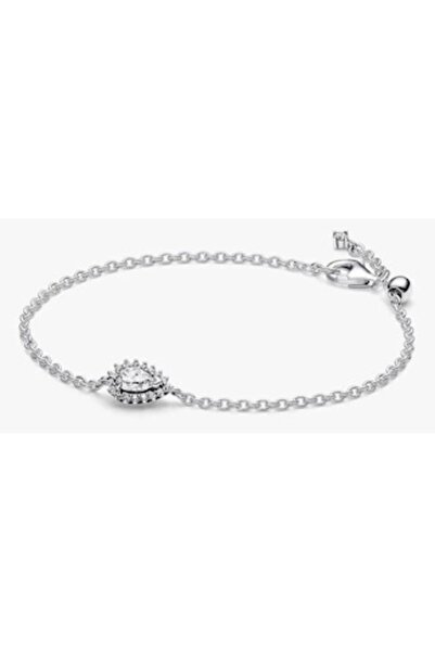 Pandora Chain bracelet with shiny halo in elongated shape 925 Silver - 19cm