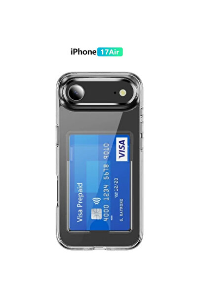 bewn حافظة هاتف آيفون 17 متوافقة مع Air مع حامل بطاقات وحماية شفافة للحواف وز...