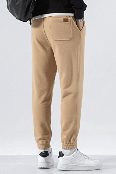 GENIUS STORE Ανδρική αθλητική φόρμα με φλις κορδόνια στη μέση Jogger αθλητικό παντελόνι SPOR-ESF001