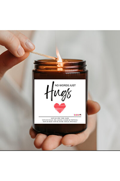 BUNILU Scented candle made of natural wax, in a glass container with a lid, gift with the Love label