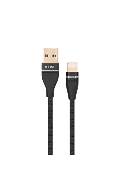 S-LINK SW-C640 1M 3A iPhone Lightning Siyah Şarj Kablosu