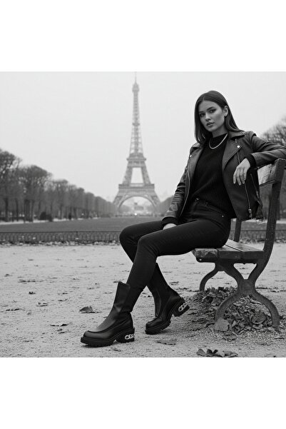 OEM Women's fur boots, with thick heel, eco-leather and textile material, A10313