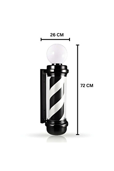 Cosmeticos Barber Pole, Barber Shop, 72CM - TOTAL BLACK