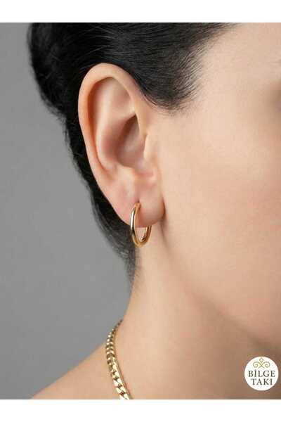 Bilge Takı أقراط فولاذية دائرية من شوبينغ، جودة شوبينغ لا تفقد لونها ولا تبهت