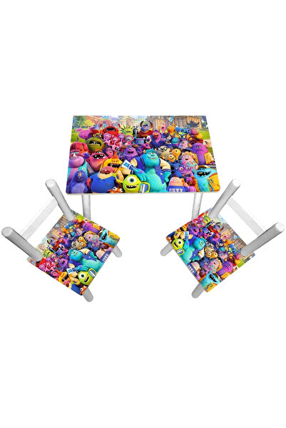 Marcoshop Masă pentru copii cu 2 scaune Monster Inc.