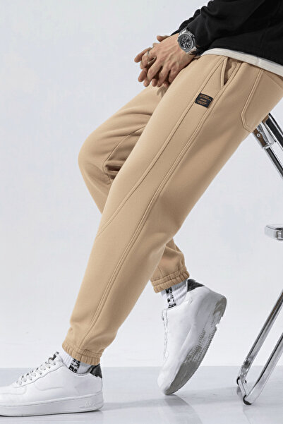 GENIUS STORE Ανδρική αθλητική φόρμα με φλις κορδόνια στη μέση Jogger αθλητικό παντελόνι SPOR-ESF001