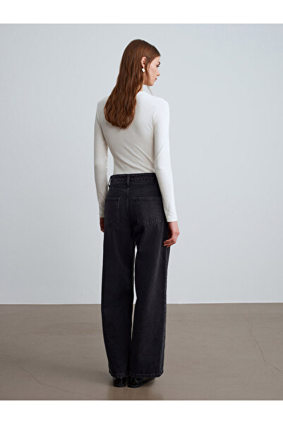 Dilvin 72088 bumbac 100% Blugi largi-Negru