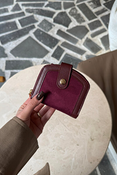 La La'Graccio Paris La'Graccio Paris Women's Laron Suede Design Practical Wallet Burgundy Suede
