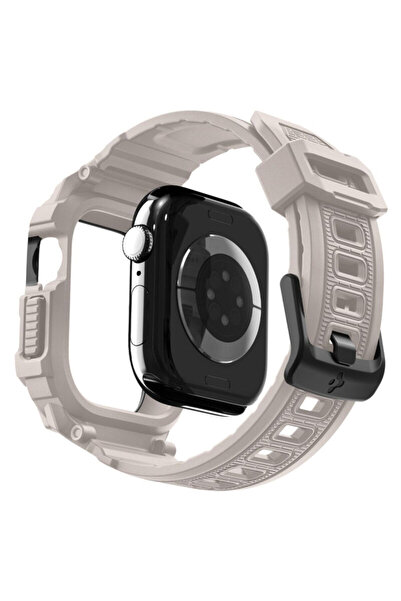 Spigen [Case + strap pack] Apple Watch 10 42mm Rugged Armor Pro V2, Beige