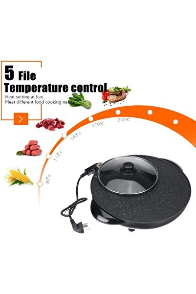 Generic 2-in-1 Electric Hot Pot & Smokeless Non-Stick Grill Pan Multi Cooker 220V