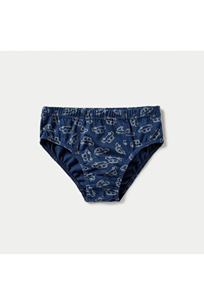 Juniors Car Print Brief with Elasticated Waist - Set of 5