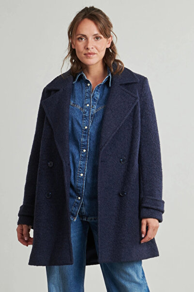 Guess Leona Women Blue Wool Blend Coat W5Bl22W5442-G77G