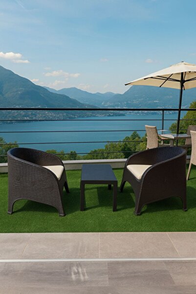 Çavdar Group Olivia 1+1 Bistro Set Minderli 2 Kişilik Oturma Grubu Sehpa Bahç...