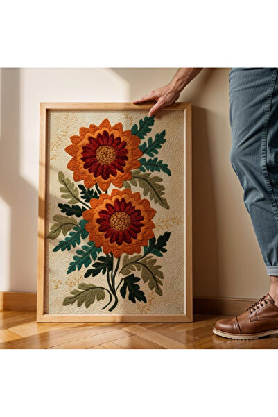 Tuba Decor Tek Parça Ahşap Çerçeveli Oturma Odası Salon Mutfak Tablo