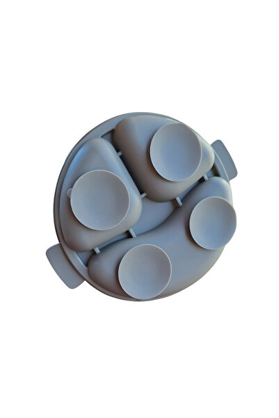 NO BRAND Food-grade silicone baby set, 3 pieces - plate, fork and cup with straw - Olive green