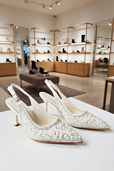 Modavien Women's 7 cm Pearl Bridal Shoes (Full Mold)