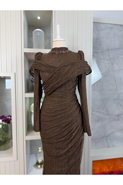 YuSeM Kelvin Abiye Dantel Kahve