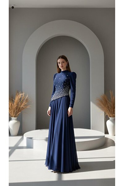 YuSeM Alice Abiye Lacivert