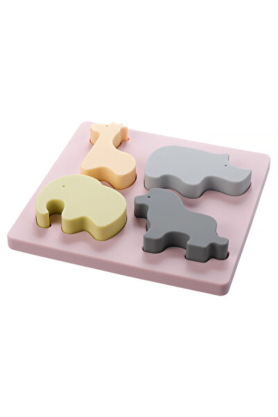 Pitikot Puzzle Montessori Pitikot® – Animăluțe 3D din Silicon Moale, Set 4 Piese + Tăbliță