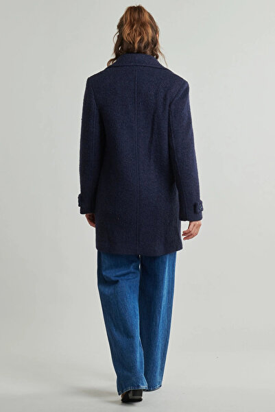 Guess Leona Women Blue Wool Blend Coat W5Bl22W5442-G77G