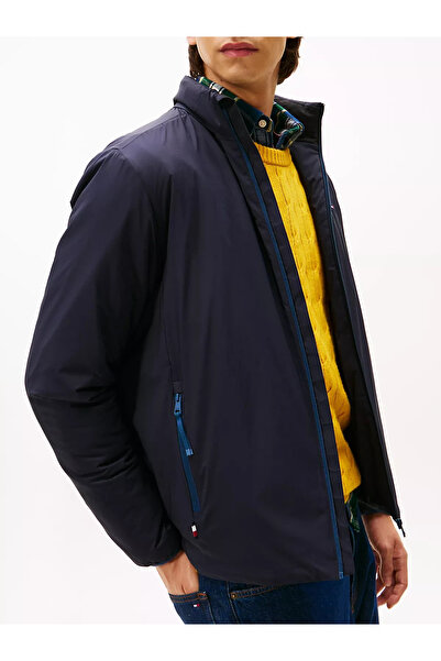 Tommy Hilfiger Men's Regular Fit Zip Closure Mock Neck Long Sleeve Blue Jacket Mw0Mw40592-Dw5