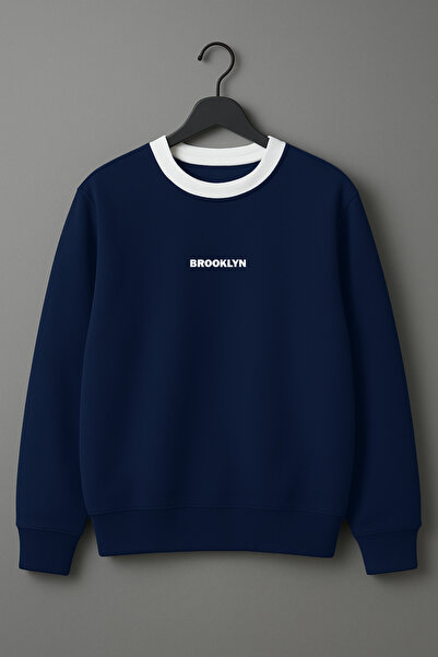 Revasser Unisex Kadın/Erkek BROOKLYN Özel Tasarım Renkli Beyaz Yaka Oversize ...