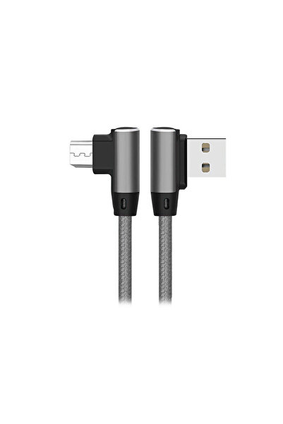 S-LINK SW-C555 1M 3A Micro Gri Kılıflı Metal -L- Kablo