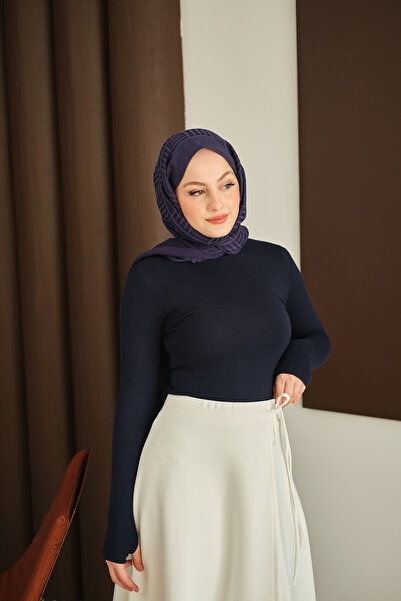 LOCCO Women's Finger-Through Bodysuit Navy Blue