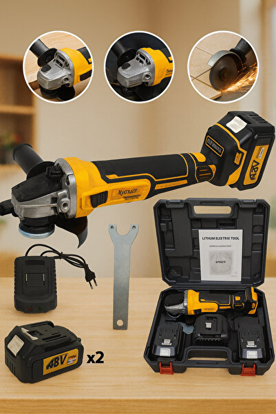 hoffmans Durable Professional Angle Grinder - Flex with 2 batteries 48V, 5 Ah, Disc Diameter 125 mm, 8100