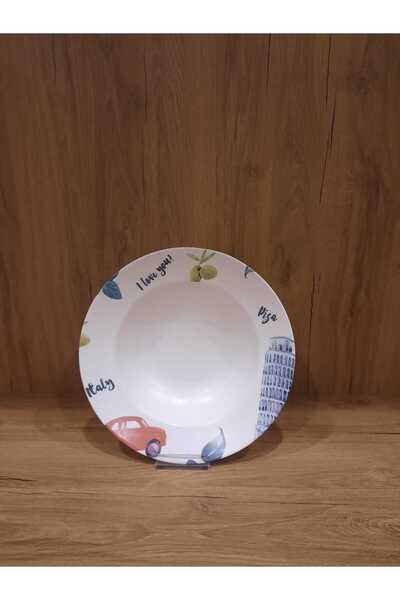 Keramika Macarna Plate 26 cm Digital Printing Mat