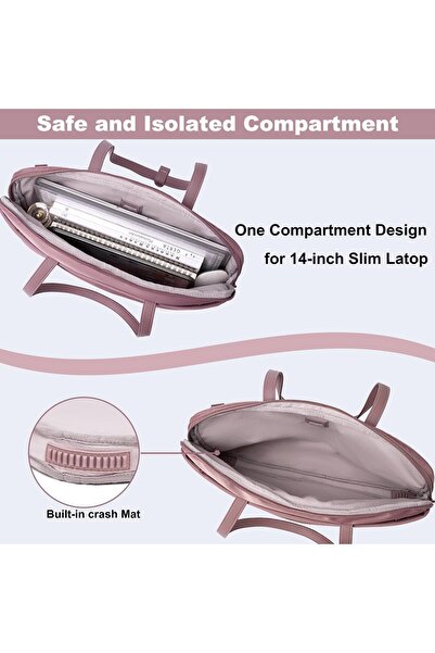 Chantria Slim 14" Laptop Messenger Bag for Women - 4L Water-resistant Khaki