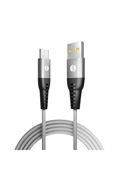 S-LINK SL-STM55T 3A Fast Şarj Type-C Silver Data + Sarj Kablosu