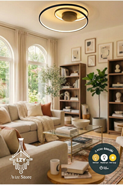 Lzy Avize Store Tavan Lambası 269412 OZ PL AÇ-KAPA SİYAH 3000K