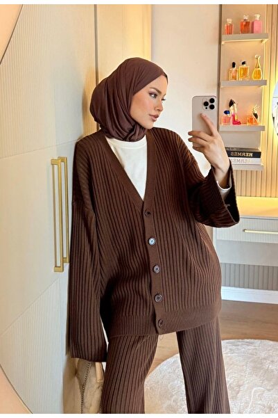Kağanbutik Corded Fabric Cardigan Sports Suit