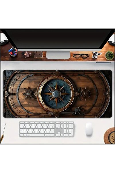 sgeteknoloji Sge Technology 90X40 cm Sailor Helm Design Anti-Slip Base Speed Surface Gamer Mouse Pad Gaming