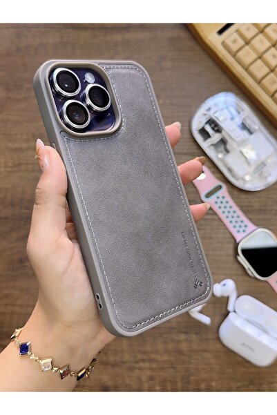 MTL iPhone 13 Pro Max Compatible Premium Leather Textured Impact Resistant Nasal Silicone Case