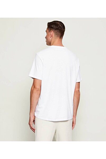 Calvin Klein Men's Ck Letter Detail Short Sleeve Crew Neck White T-Shirt Lv04Rb866G-Yaa