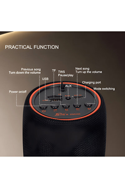 Tim Portable Bluetooth Speaker, USB, AUX–Clear Sound, Compact, Elegant Design, Blue