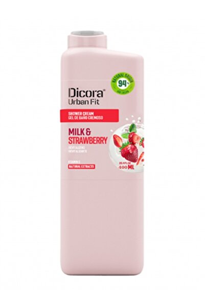 DICORA URBAN FIT Gel de duș cu Vitamina E, lapte și căpșuni-PH Neutru 400ml