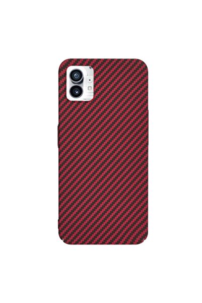 SKYDDAR INNOVATION Case for Nothing Phone (1), carbon texture, Carbonite FiberShell, sticker set, Red
