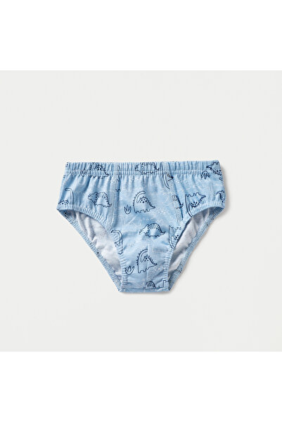 Juniors Dinosaur Print Briefs with Elasticated Waist - Set of 5