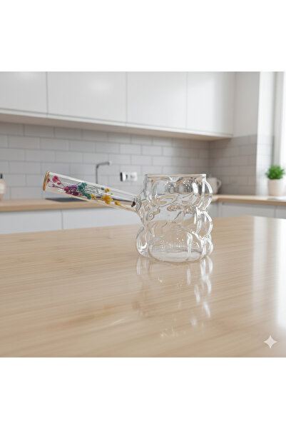 Dz inter life Kuru çiçekli ısıya dayanıklı borsiklat cam cezve