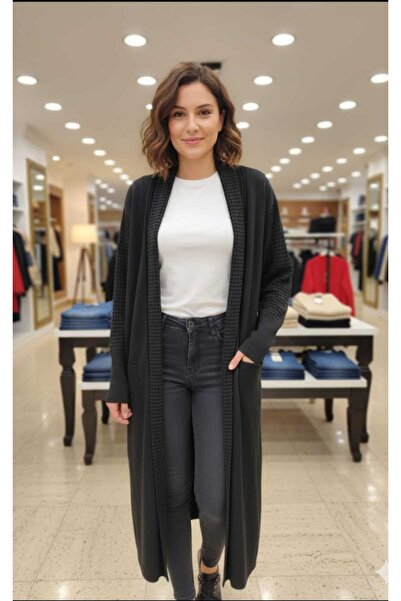 güncüoğlu One Size Long Sleeve with Pockets with Belt Length 110cm Knitwear C...