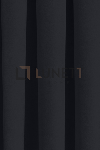 LUNETT HOME Black Color Island Velvet Heavyly Plied (1X3) Plied Background Curtain Single Wing V9208